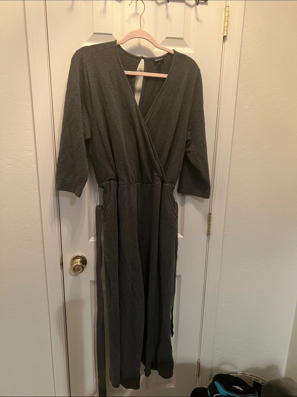 torrid Gray Wrap-Front jumpsuit